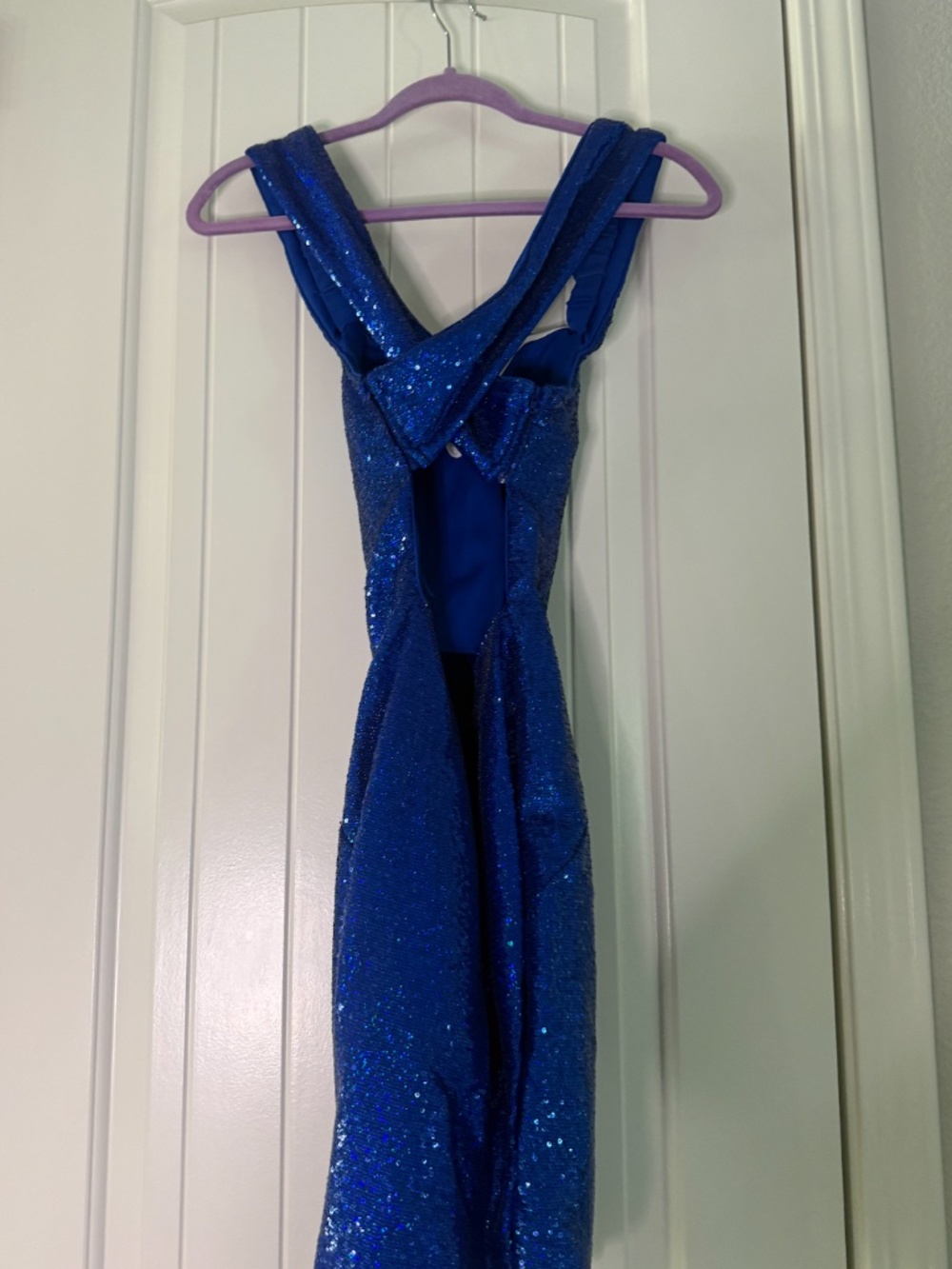 Ashley Lauren Royal Blue Sequin Dress – Size 4 - Picture 2 of 4